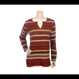 ‘D&C’ Fairisle Stripe Tunic Sweater (Plus)